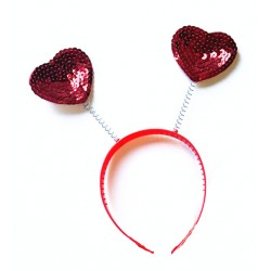 CTR1051-RED HEART ANTENNA HEADBAND